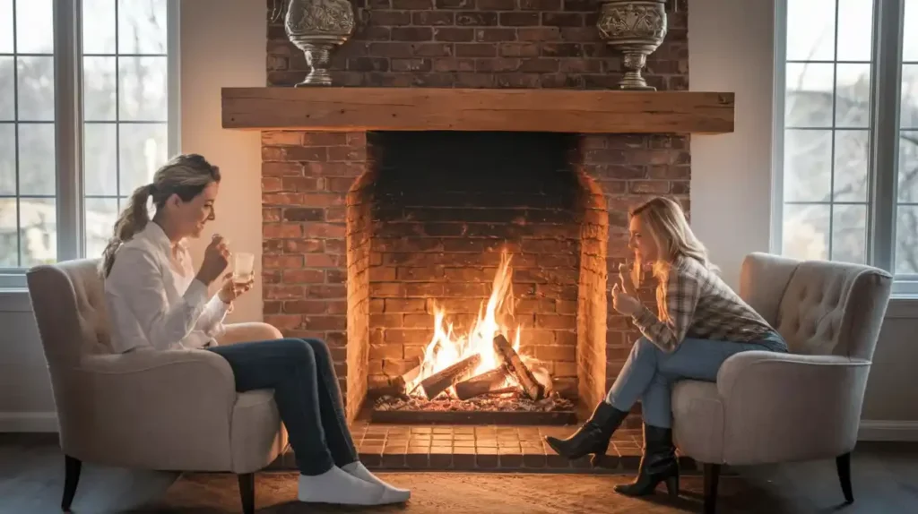 Romantic Fireplace Captions For Couples 