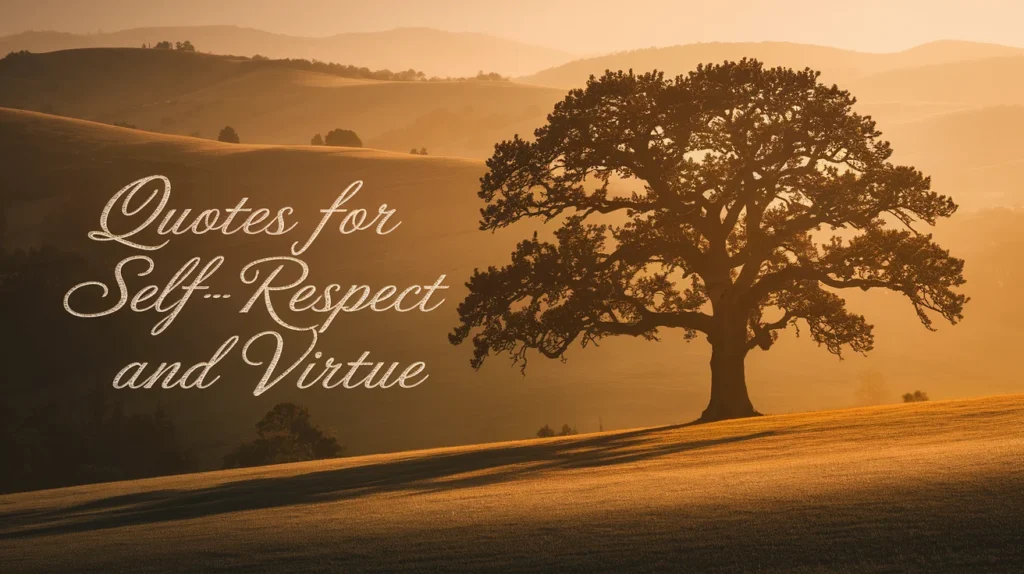 Quotes for Self-Respect and Virtue