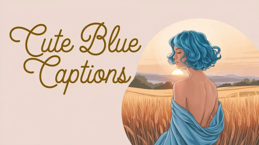 Cute Blue Hair Captions