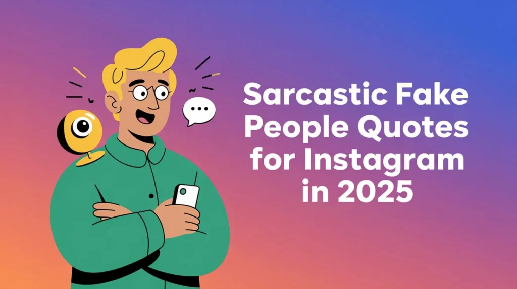 Sarcastic Fake People Quotes for Instagram in 2025