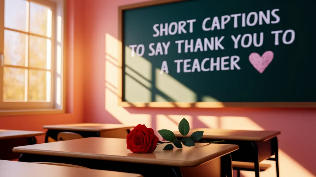 Short Captions To Say Thank You To A Teacher