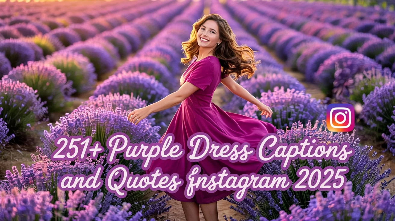 Purple Dress Captions And Quotes For Instagram
