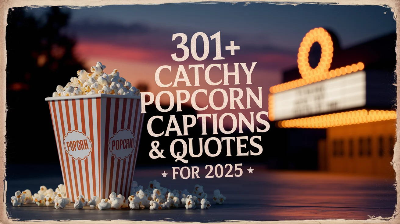 Catchy Popcorn Captions & Quotes