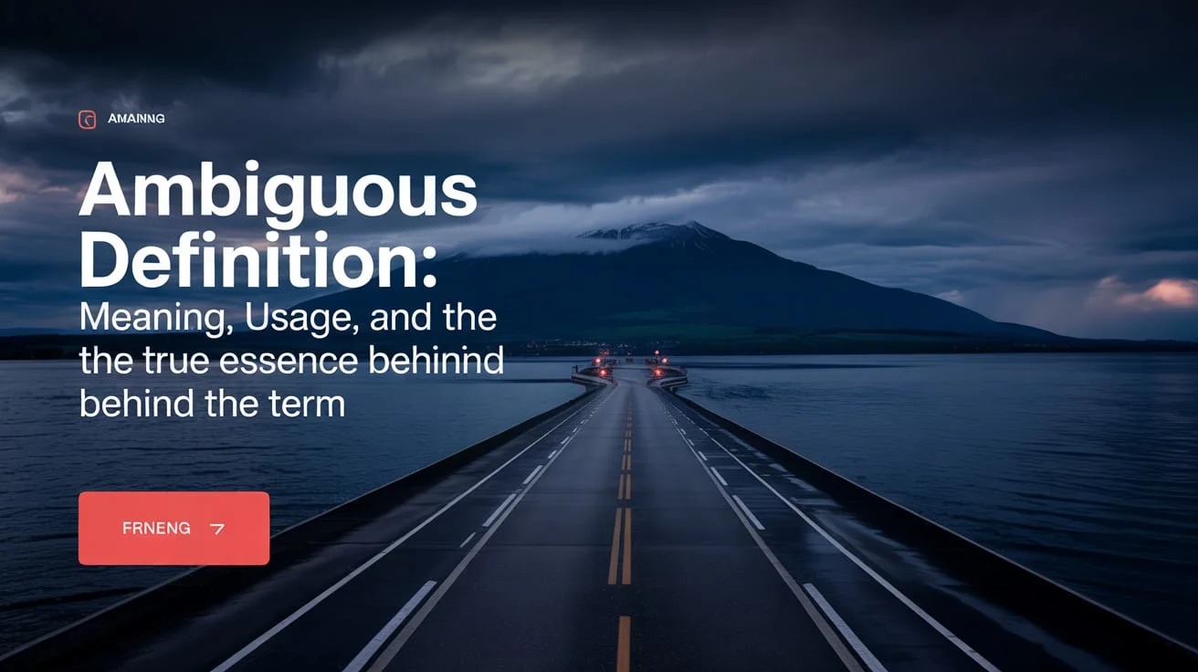 Ambiguous Definition: Meaning, Usage, and the True Essence Behind the Term