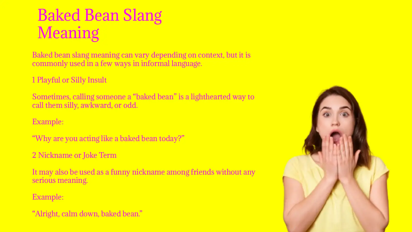 Baked Bean Slang Meaning