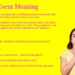 Canon Event Meaning